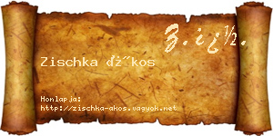 Zischka Ákos névjegykártya